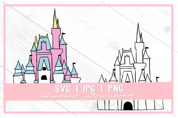 Download Pink Princess Castle Theme Park Doodle - Pink princess Collection