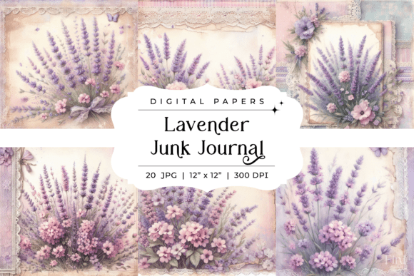 Download Lavender Junk Journal Paper - Junk journal Collection