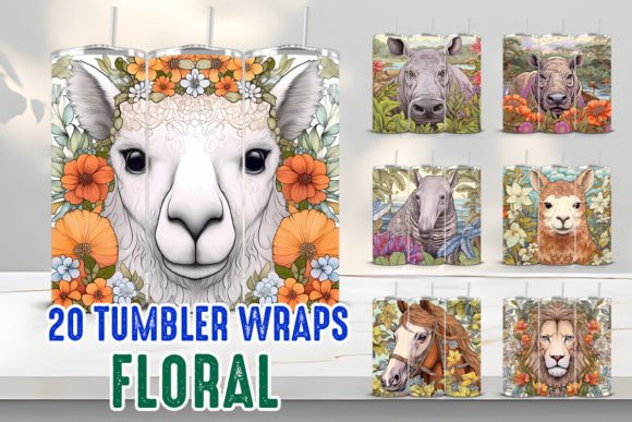 Download Animal Flowers Tumbler Wraps - Animal flowers Collection
