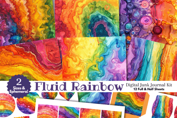 Download Rainbow Pride Alcohol Ink Junk Journal - Junk journal Collection