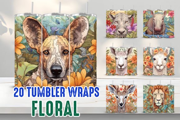 Download Animal Flowers Tumbler Wraps - Animal flowers Collection