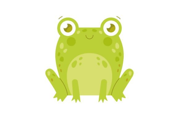 Download Cute Sitting Toad or Frog Character Flat - Frog character Collection
