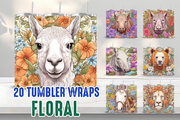 Download Animal Flowers Tumbler Wraps - Animal flowers Collection