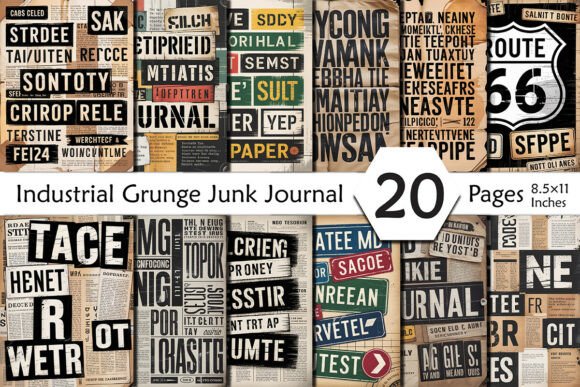 Download Industrial Grunge Junk Journal Pages - Junk journal Collection