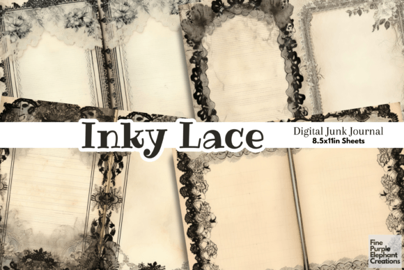 Download Vintage Black Lace Paper | Junk Journal - Junk journal Collection