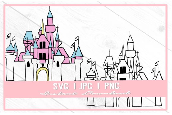 Download Pink Princess Castle Theme Park Doodle - Pink princess Collection