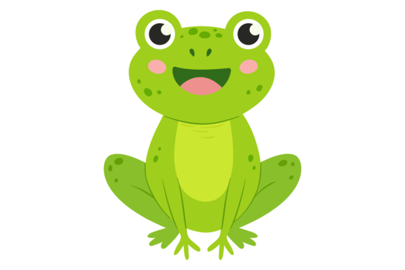 Download Happy Frog Character. Cute Childish Gree - Frog character Collection