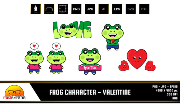 Download Frog Character - Valentine Theme - Frog character Collection