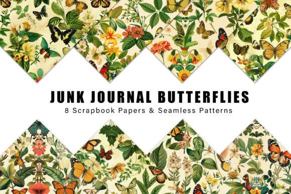 Download Junk Journal Vintage Butterflies Papers - Junk journal Collection